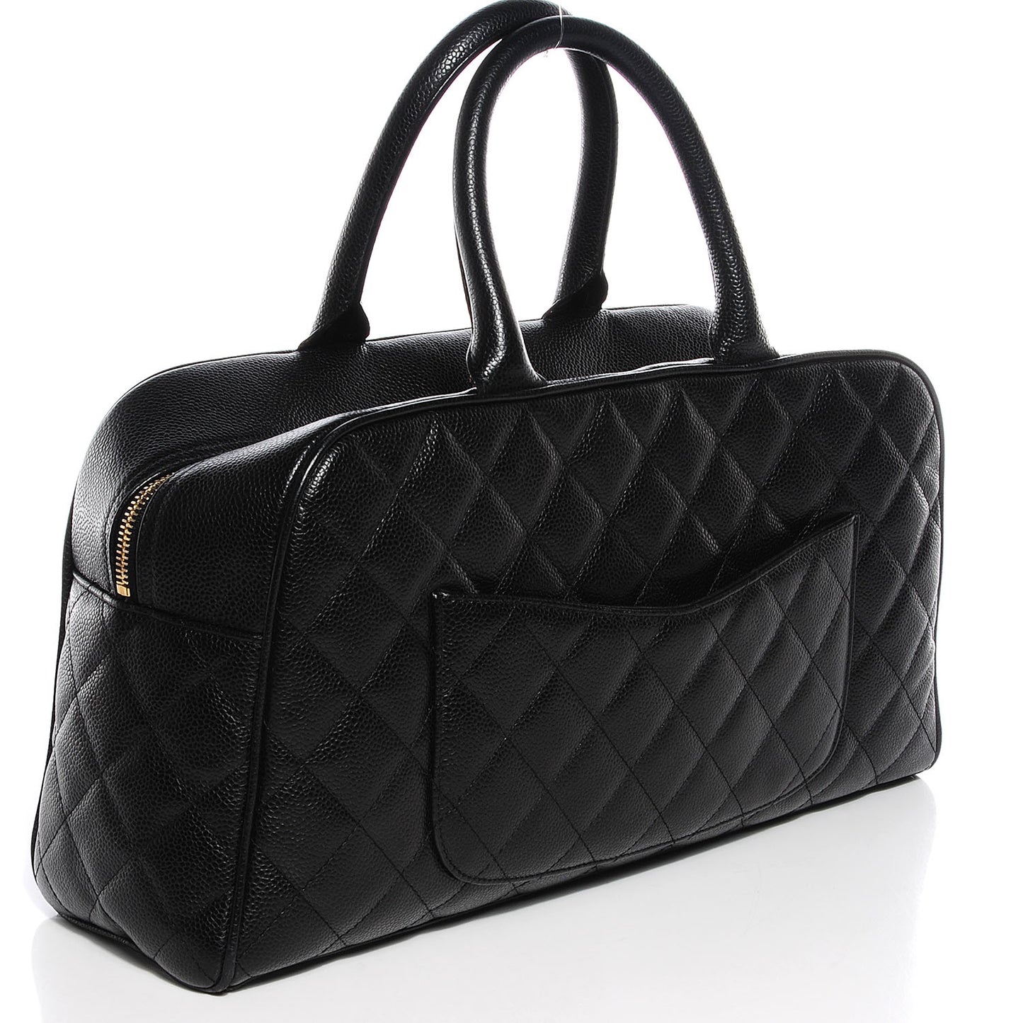 Caviar Quilted Bowler Black