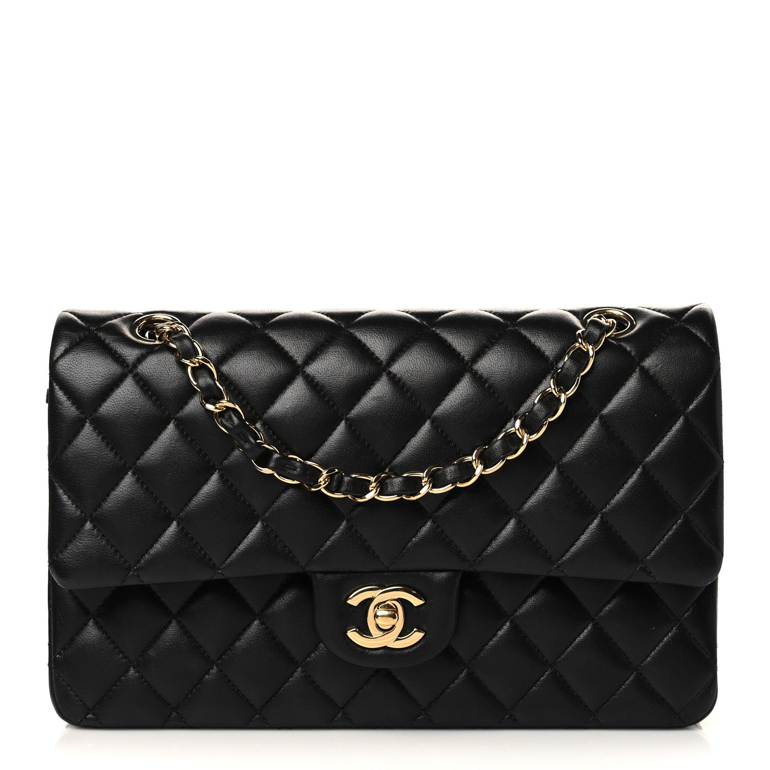 Chanel Lambskin Quilted Medium Double Flap Black 1 of 7