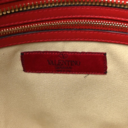 Valentino Garavani Vitello Rockstud Double Handle Tote Rosso Valentino 6 of 14