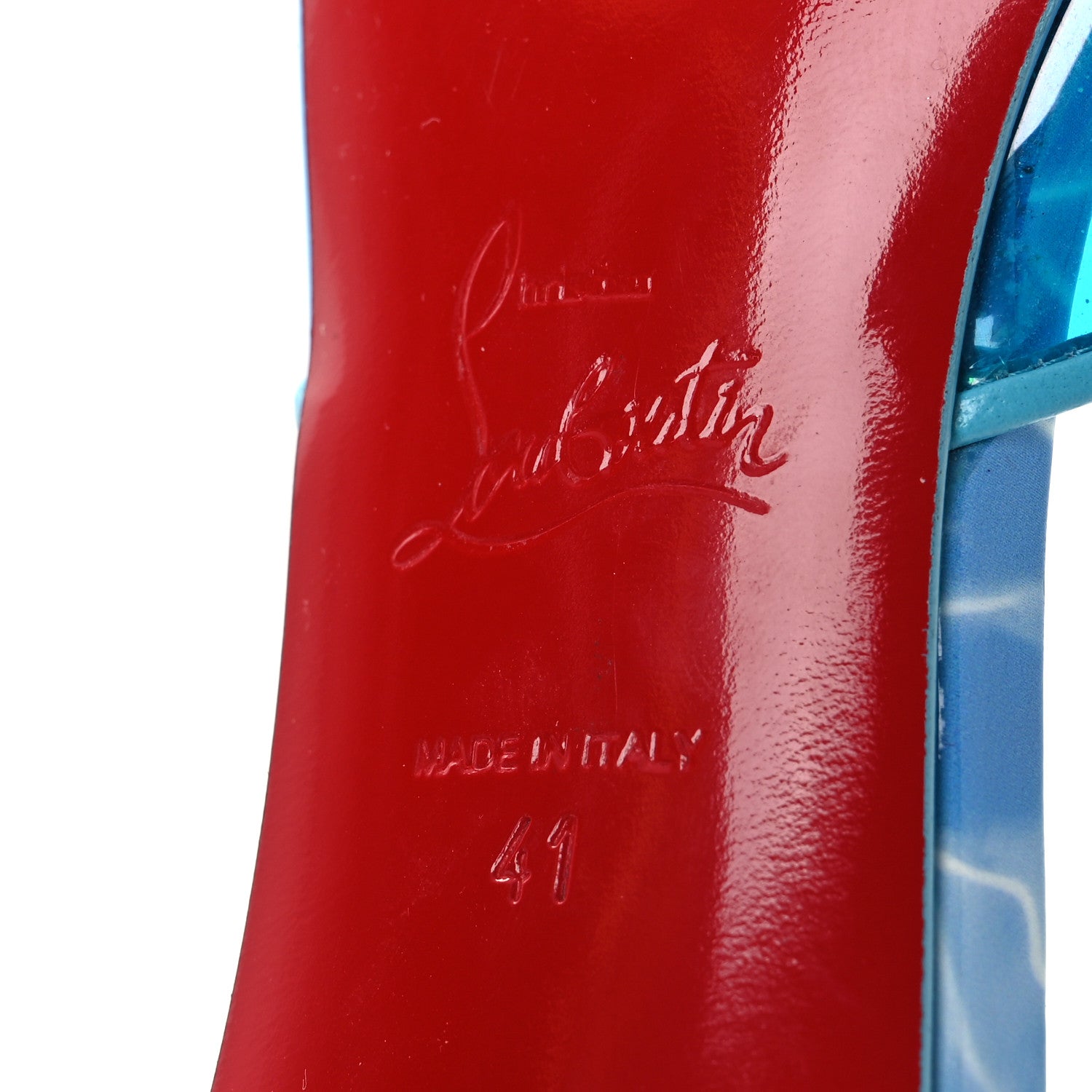 Christian Louboutin Patent Splash Mecondorik 85 Pumps 41 Blue 8 of 11