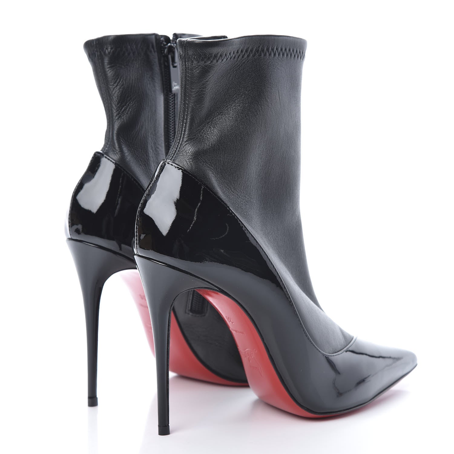 Christian Louboutin Patent Bibooty Ankle Boots 38 Black 4 of 8