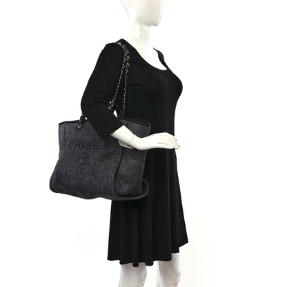 Chanel Lurex Boucle Medium Deauville Tote Black 2 of 9