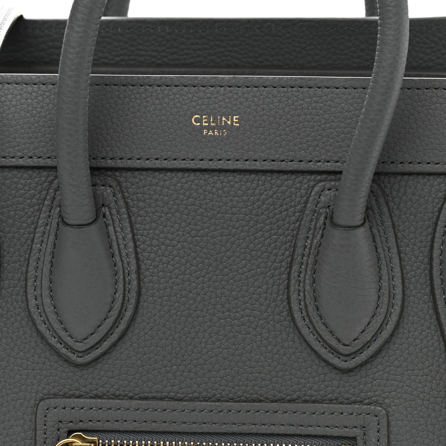 Baby Drummed Calfskin Nano Luggage Kohl