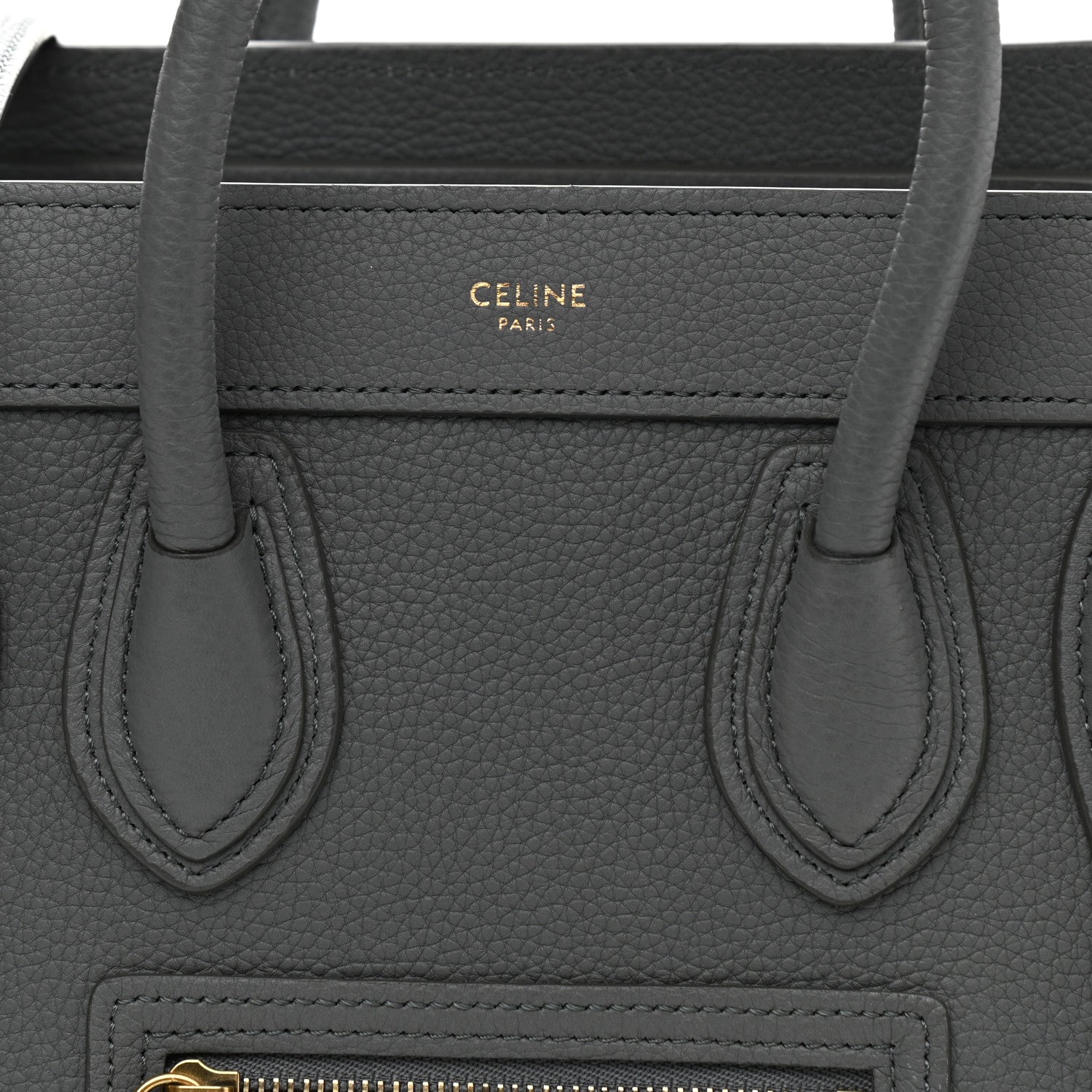Celine Baby Drummed Calfskin Nano Luggage Kohl 9 of 12