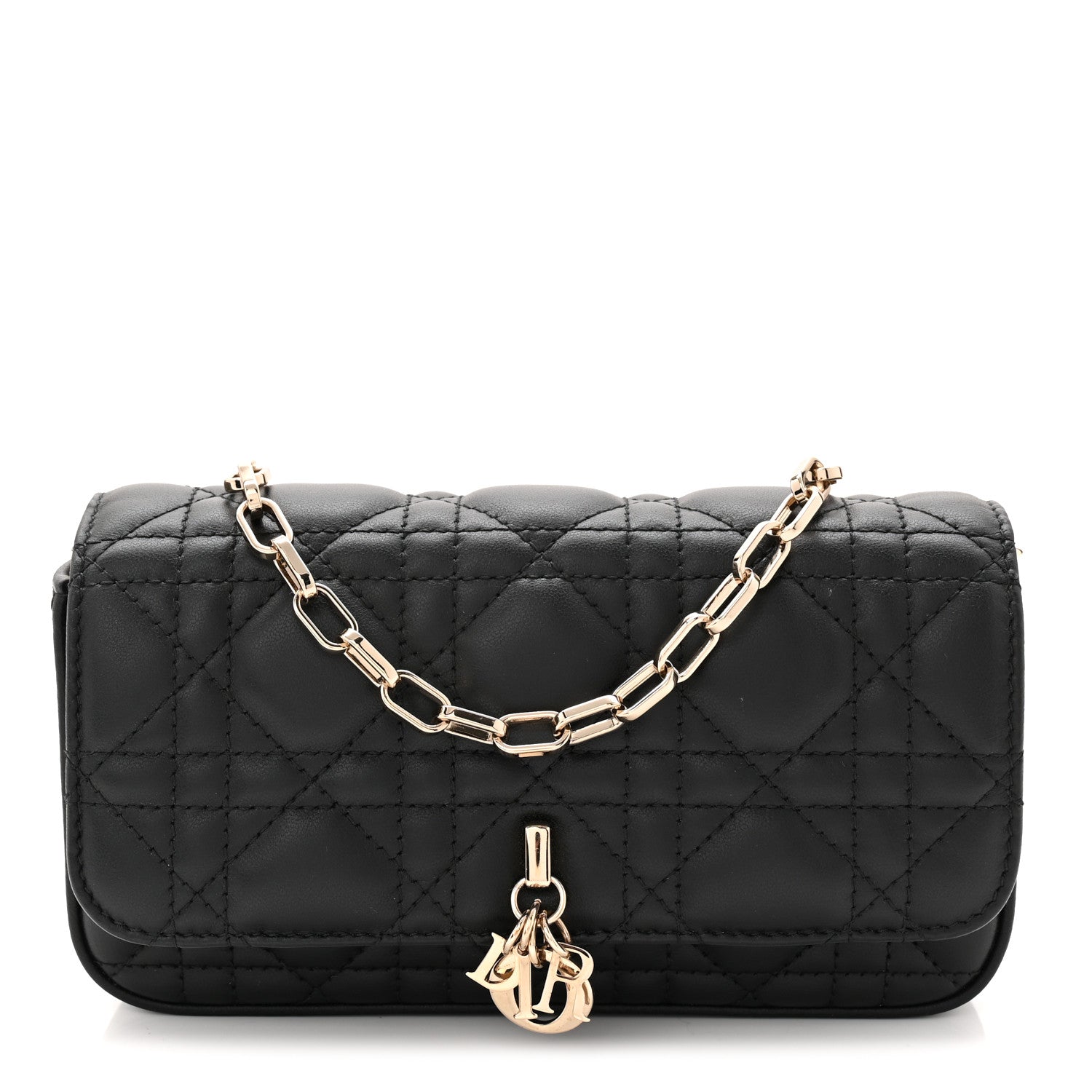 Christian Dior Lambskin Cannage Dior Talk Phone Pouch Black 1 of 11