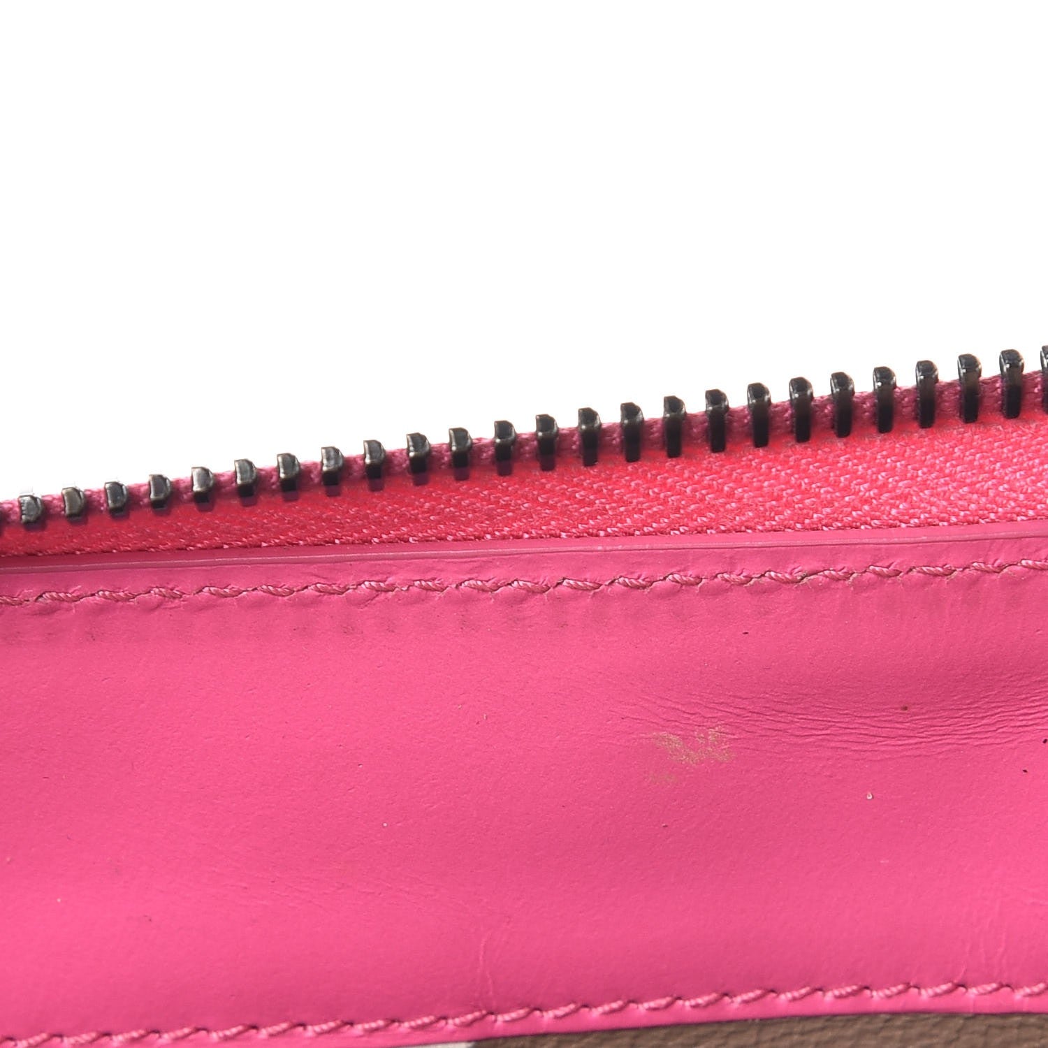 Bottega Veneta Shiny Crocodile Fume Zip Around Wallet Bright Pink 8 of 10