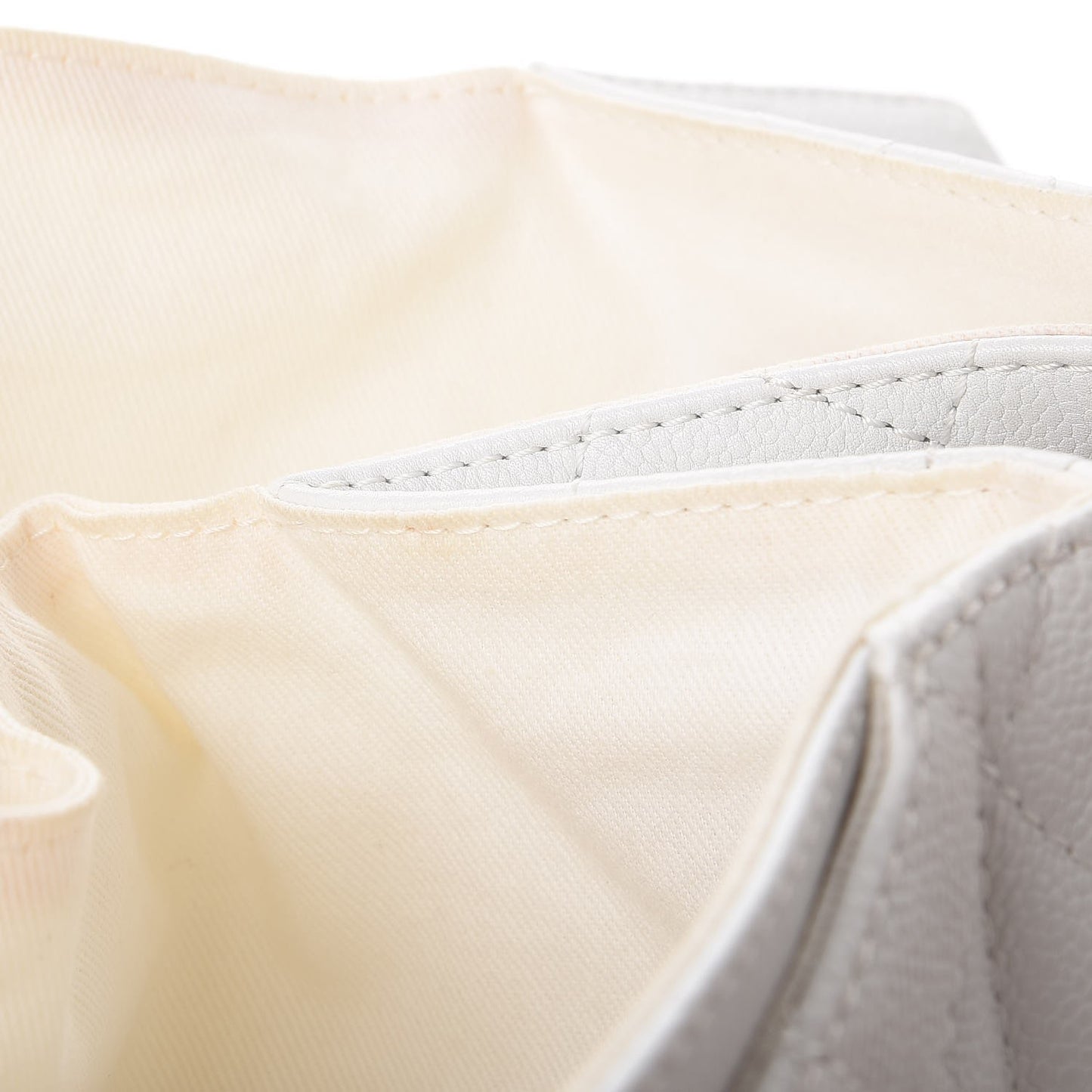 Caviar Quilted Timeless Accordion Flap White