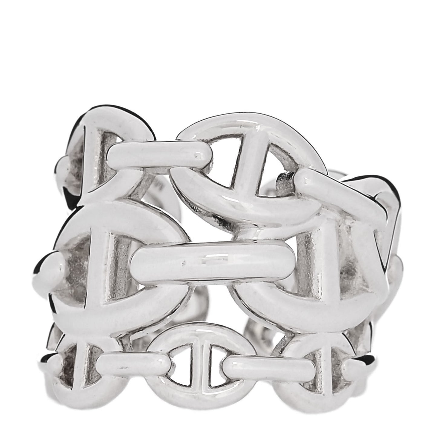 Sterling Silver GM Chaine d'ncre Enchainee Band Ring 51 5.75