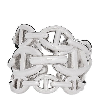 Hermes Sterling Silver GM Chaine d'ncre Enchainee Band Ring 51 5.75 1 of 7