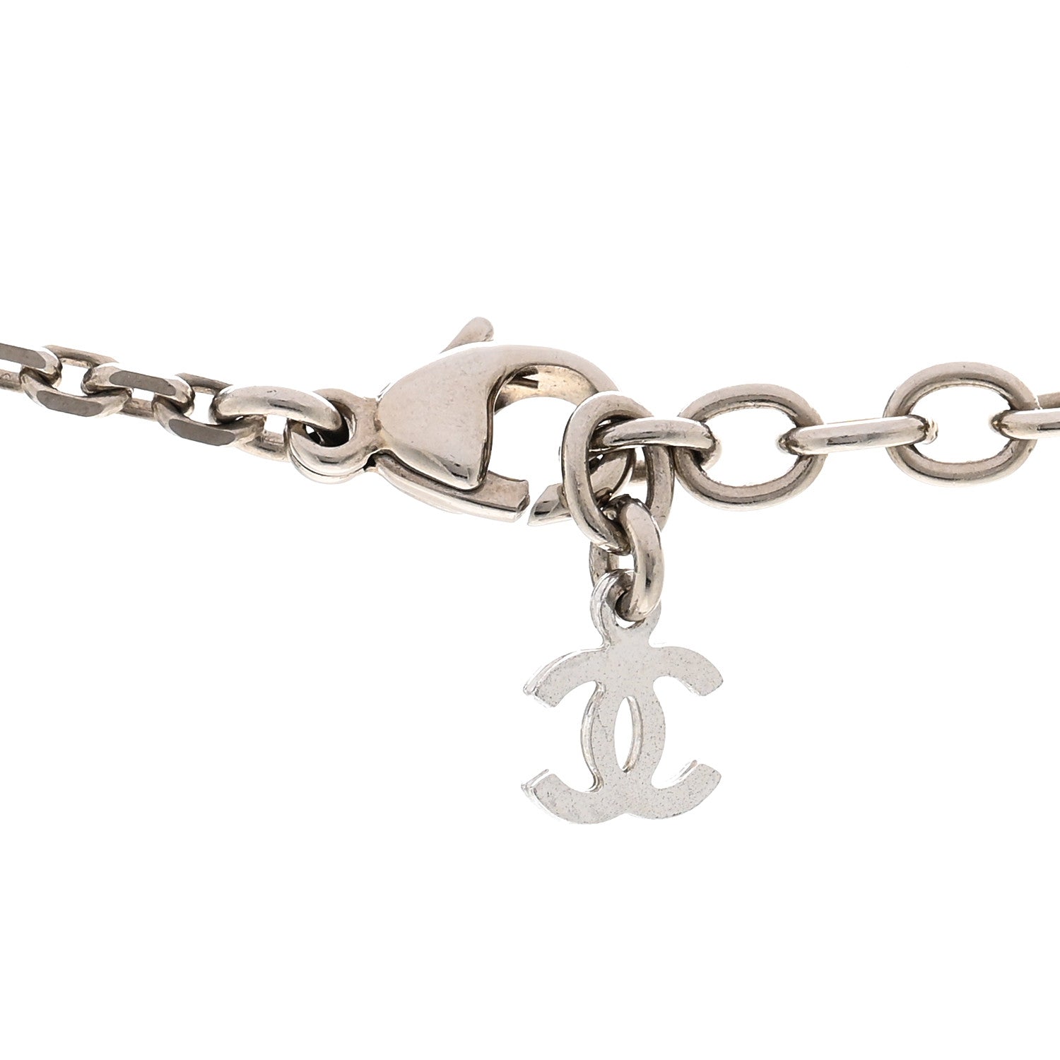 Chanel Resin Strass Geometric Square CC Necklace Black 5 of 6