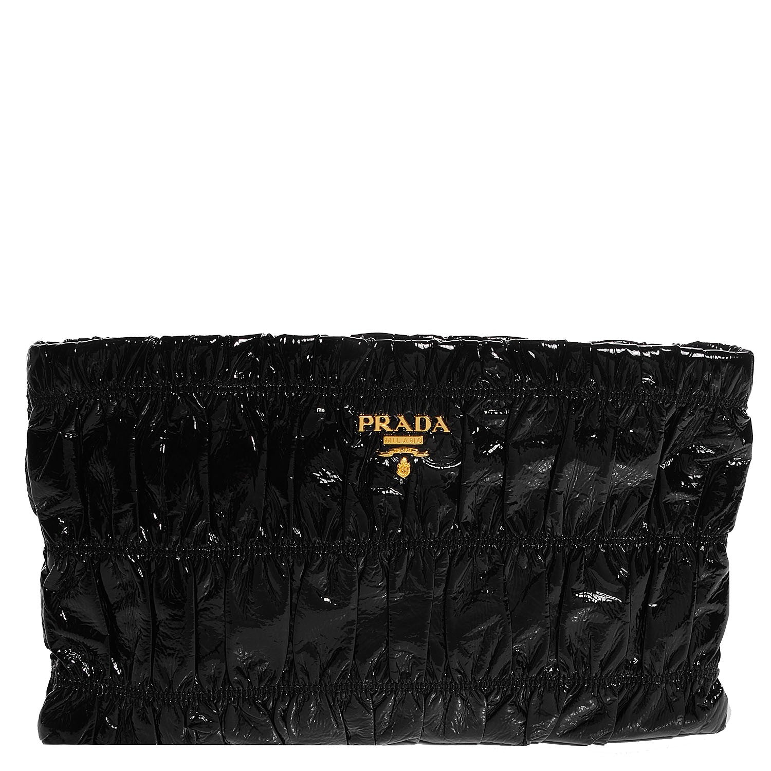 Prada Vernice Gaufre Clutch Black 1 of 10