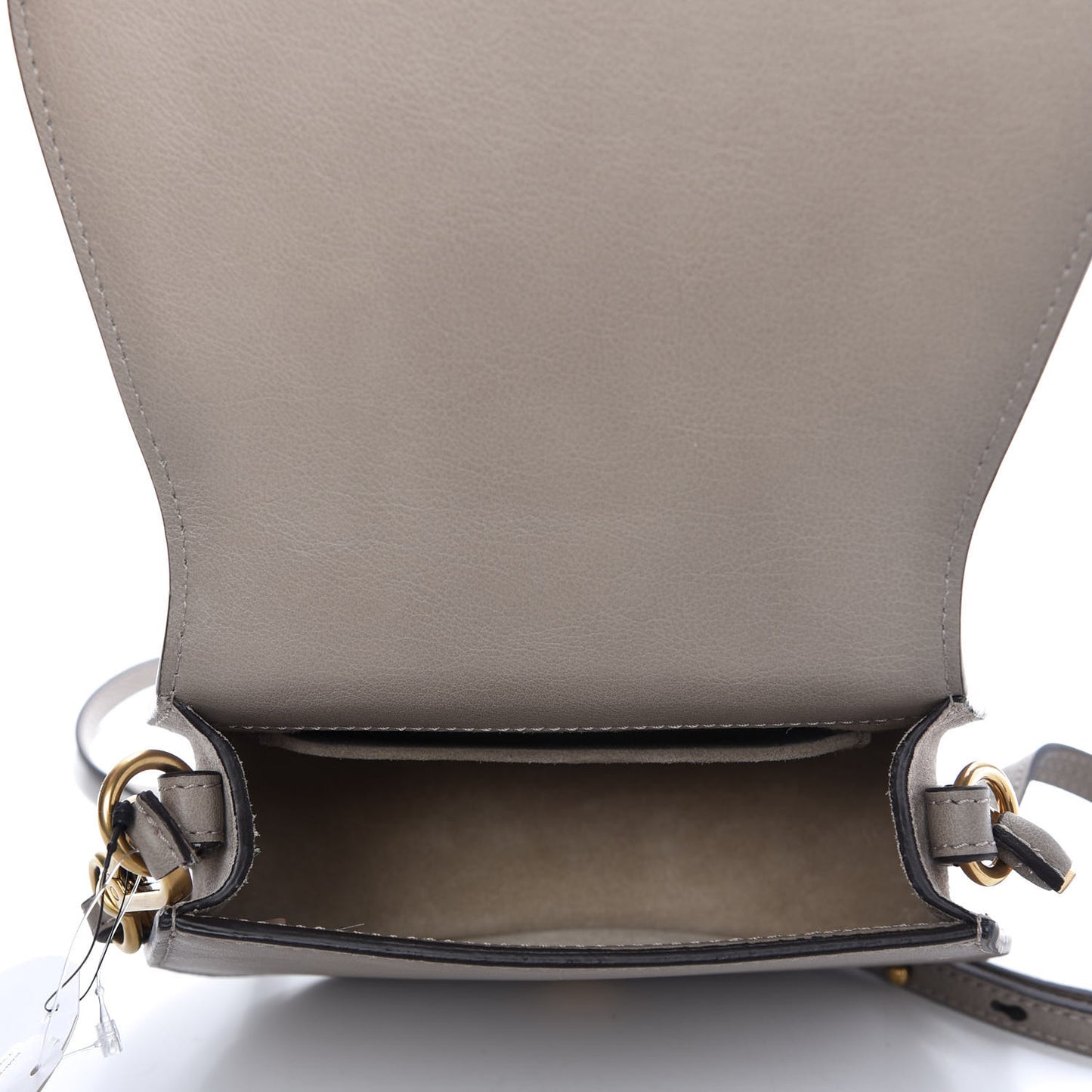Calfskin Suede Small Nile Bracelet Bag Motty Grey