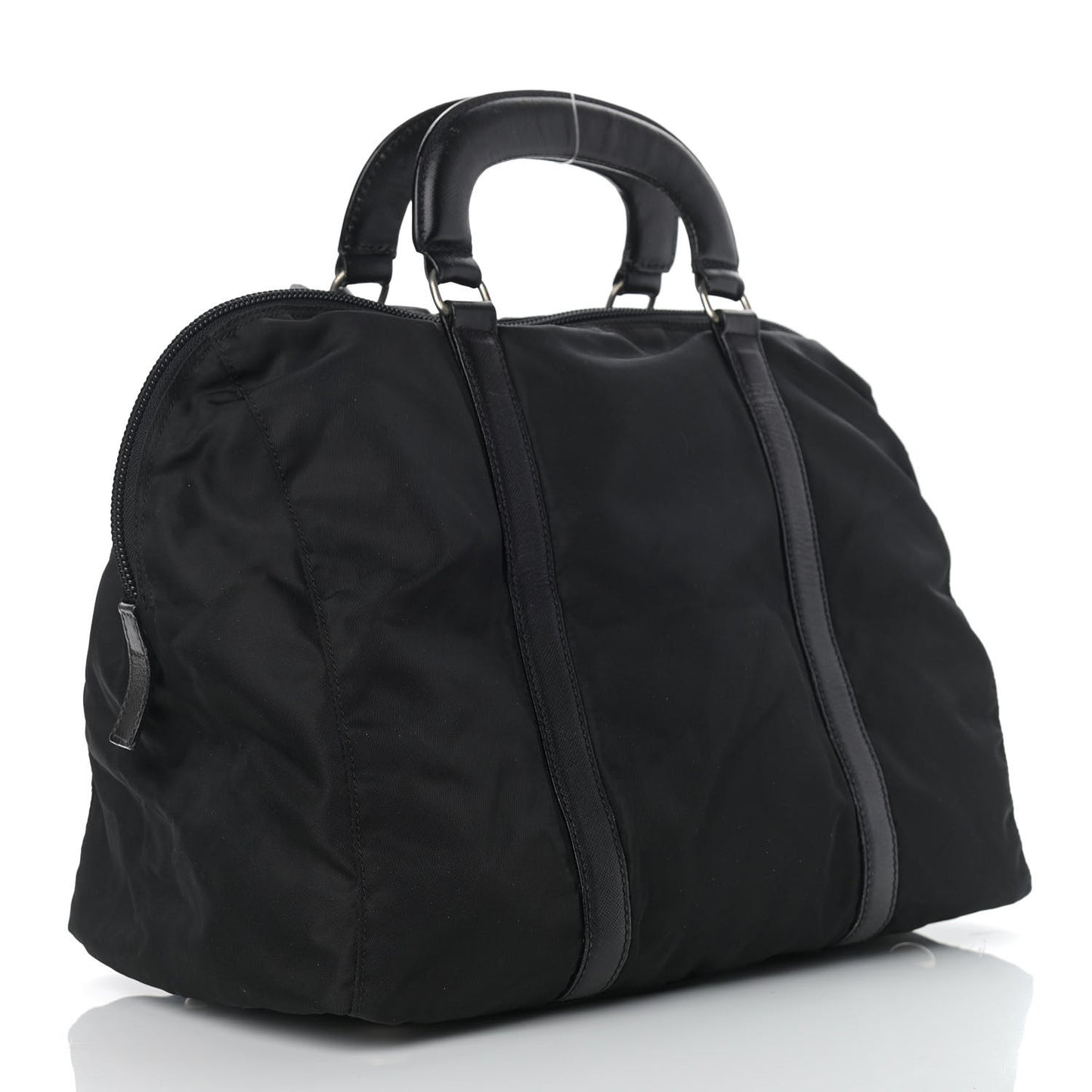 Tessuto Nylon Saffiano Top Handle Bag Black