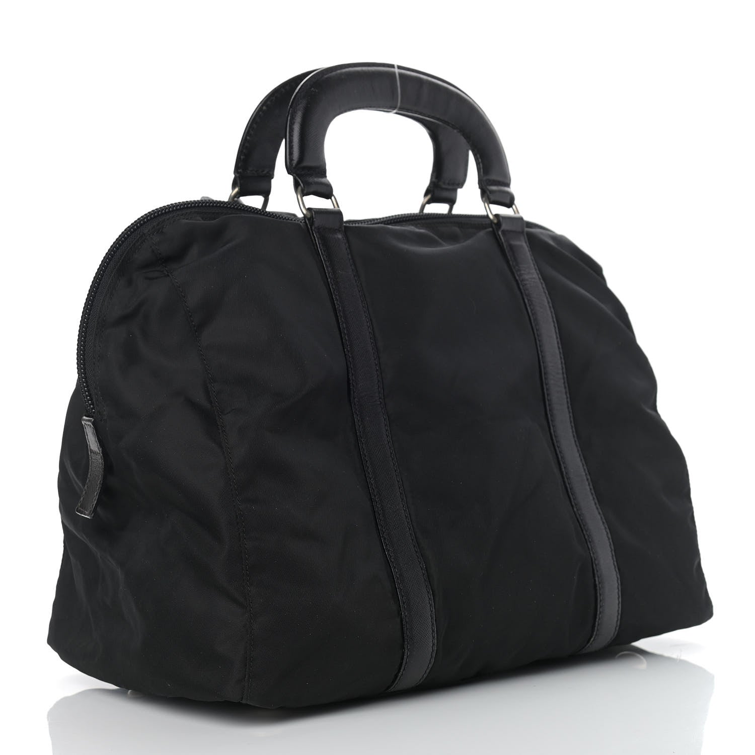 Prada Tessuto Nylon Saffiano Top Handle Bag Black 3 of 14