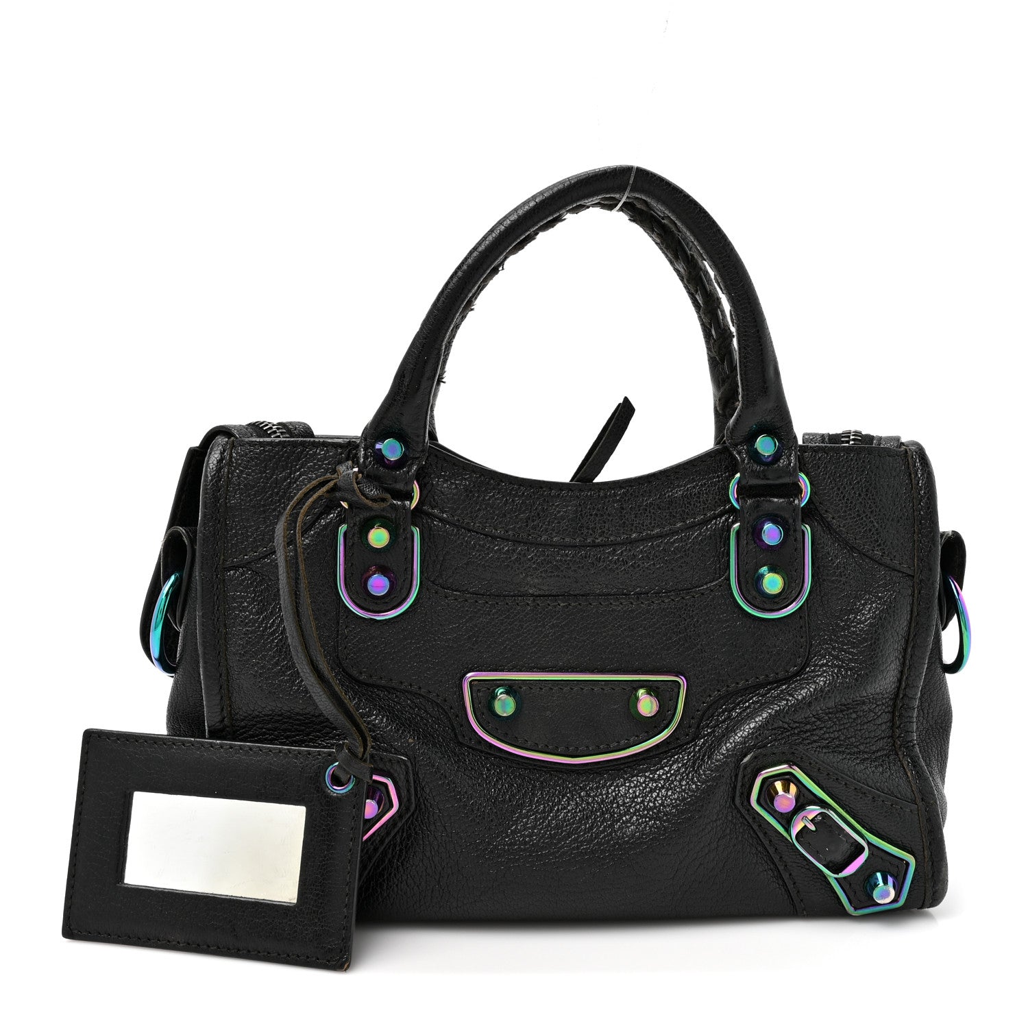 Balenciaga Chevre Gold Metallic Edge Hardware Mini City Black 3 of 13