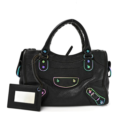Balenciaga Chevre Gold Metallic Edge Hardware Mini City Black 3 of 13