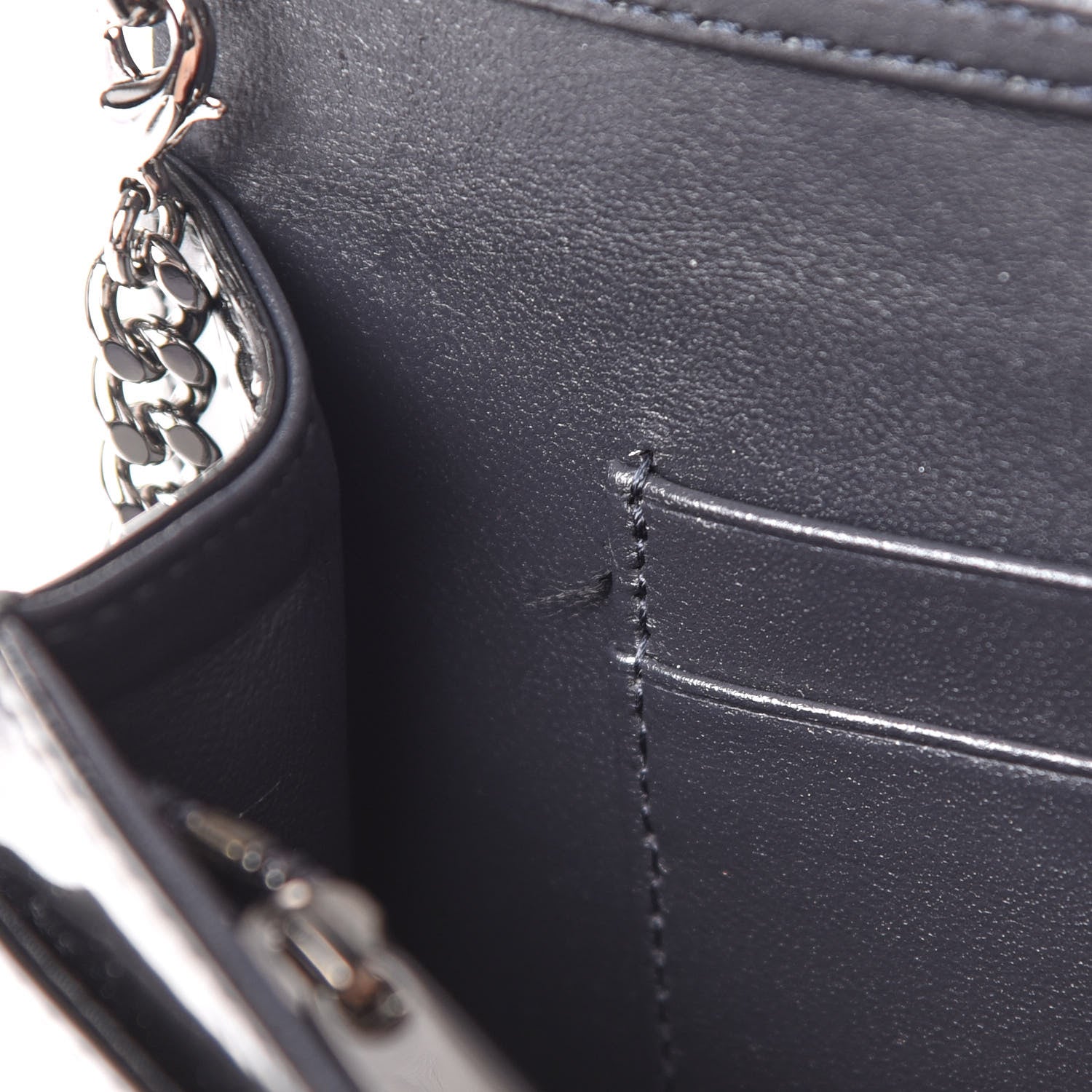 Christian Dior Metallic Patent Micro-Cannage Diorama Wallet on Chain Pouch Onyx Black 13 of 14