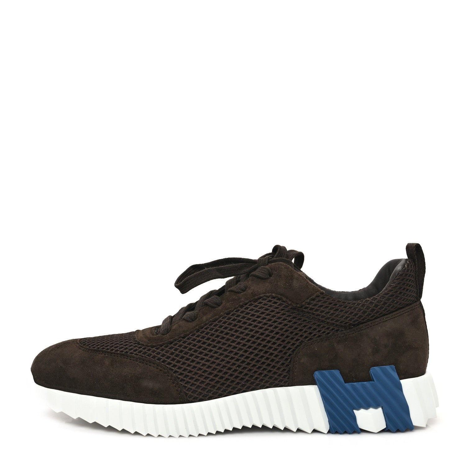 Hermes Graphic Mesh Suede Goatskin Mens Bouncing Sneakers 42 Ecorce 1 of 9