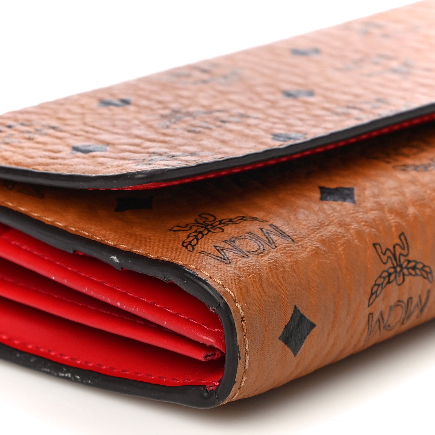 MCM Visetos Continental Flap Wallet Cognac Red 8 of 18