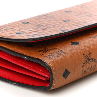 MCM Visetos Continental Flap Wallet Cognac Red 8 of 18