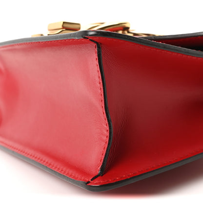 Gucci Calfskin Mini Sylvie Chain Shoulder Bag Hibiscus Red 10 of 10