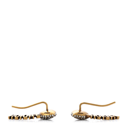 Christian Dior Metal Crystal J'Adior Heart Earrings Aged Gold 3 of 4