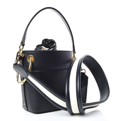 Chloe Smooth Calfskin Logo Mini Roy Bucket Bag Full Blue 3 of 9