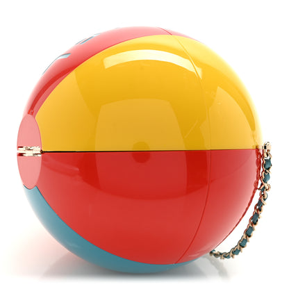 Chanel Plexiglass Coco Beach Ball Minaudiere Clutch Red White Yellow Blue 9 of 9