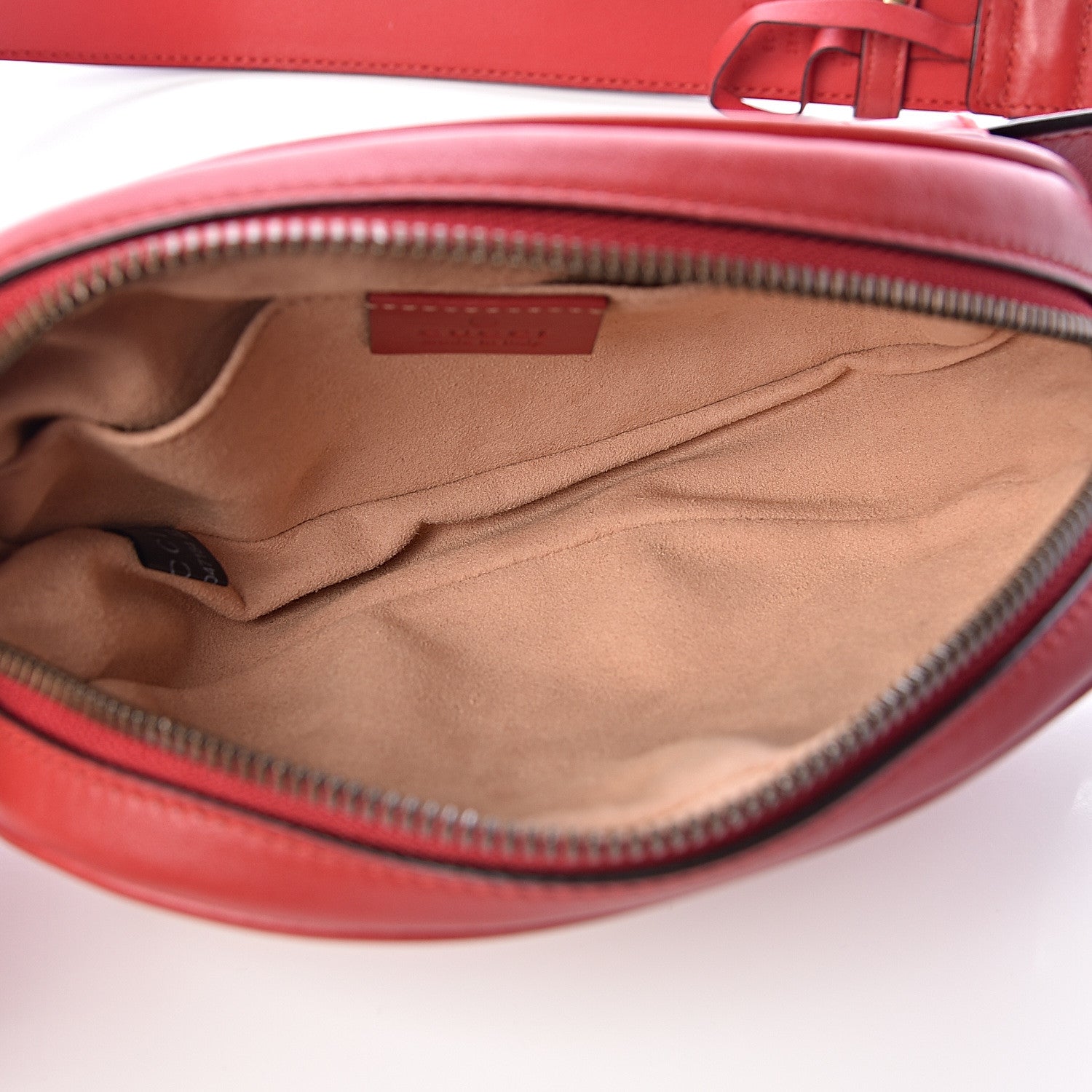 Gucci Calfskin Matelasse GG Marmont Belt Bag 95 38 Hibiscus Red 5 of 11