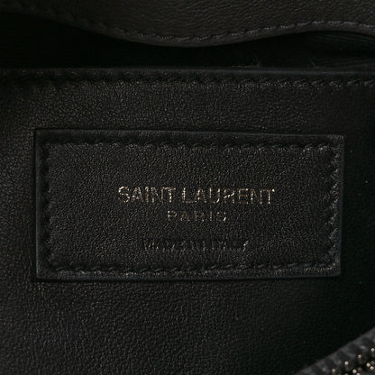 Saint Laurent Sheepskin Matelasse Chevron Monogram Medium College Bag Asphalt 6 of 10