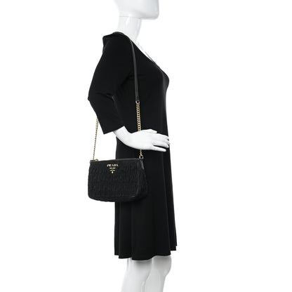 Prada Tessuto Nylon Gaufre Crossbody Bag Black 2 of 10