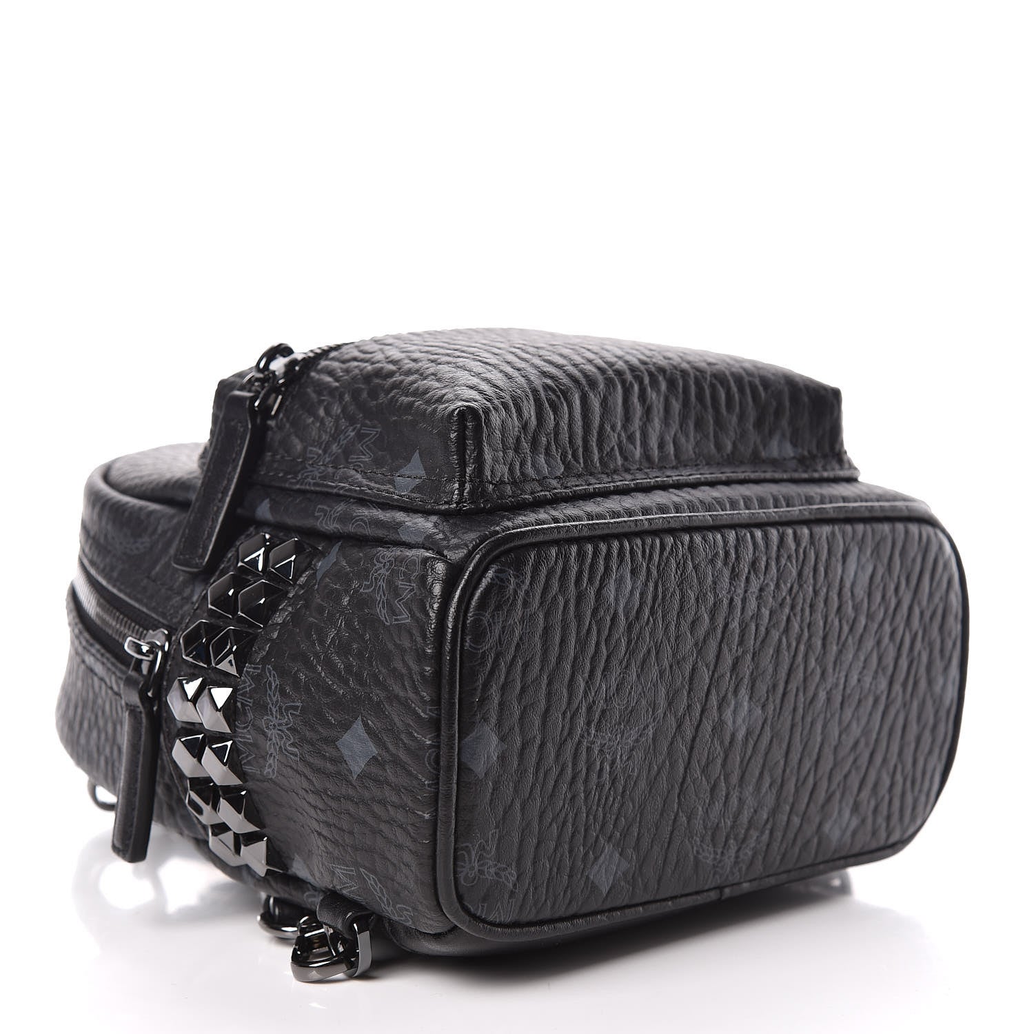 MCM Visetos Studded X-Mini Bebe Boo Backpack Black 4 of 9