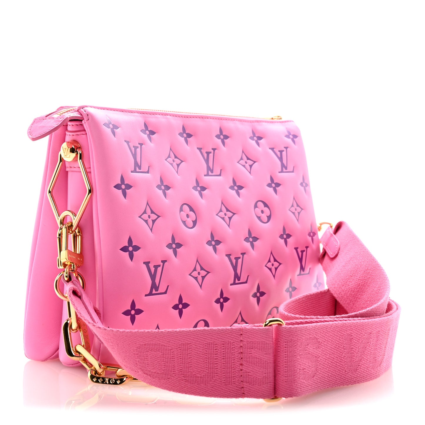 Lambskin Embossed Monogram Vuittamins Coussin PM Rose Violet