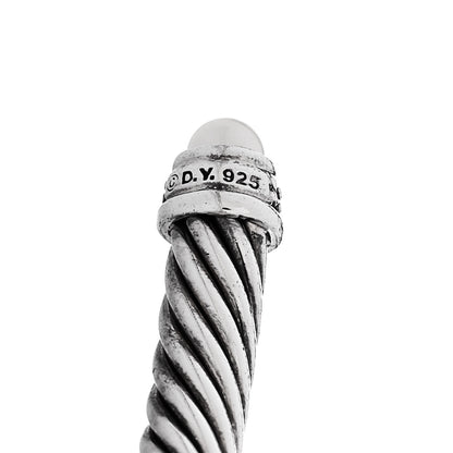 David Yurman Sterling Silver Diamond Pearl 5mm Cable Classics Bracelet 3 of 3