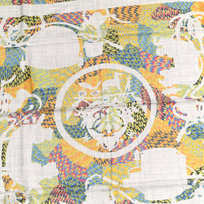 Hermes Silk Cashmere Ex-Libris Marble Scarf 90 Gris Chine Multicolor 3 of 4