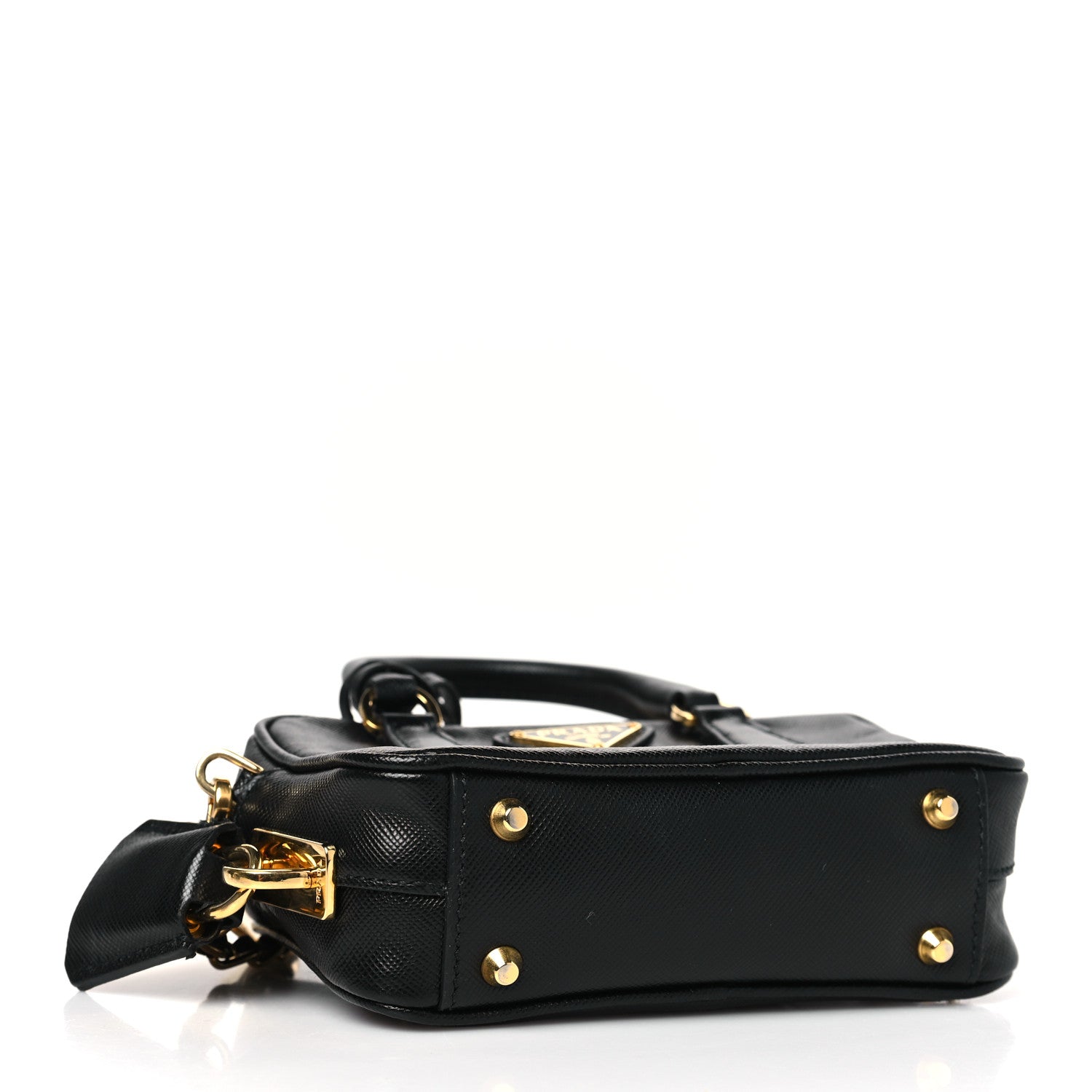 Prada Saffiano Lux Mini Top Handle Crossbody Bag Black 4 of 9