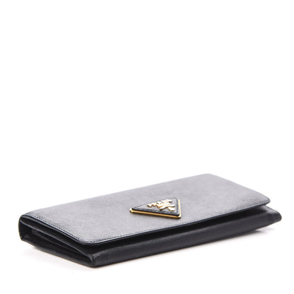 Prada Saffiano Continental Flap Wallet Black 4 of 6