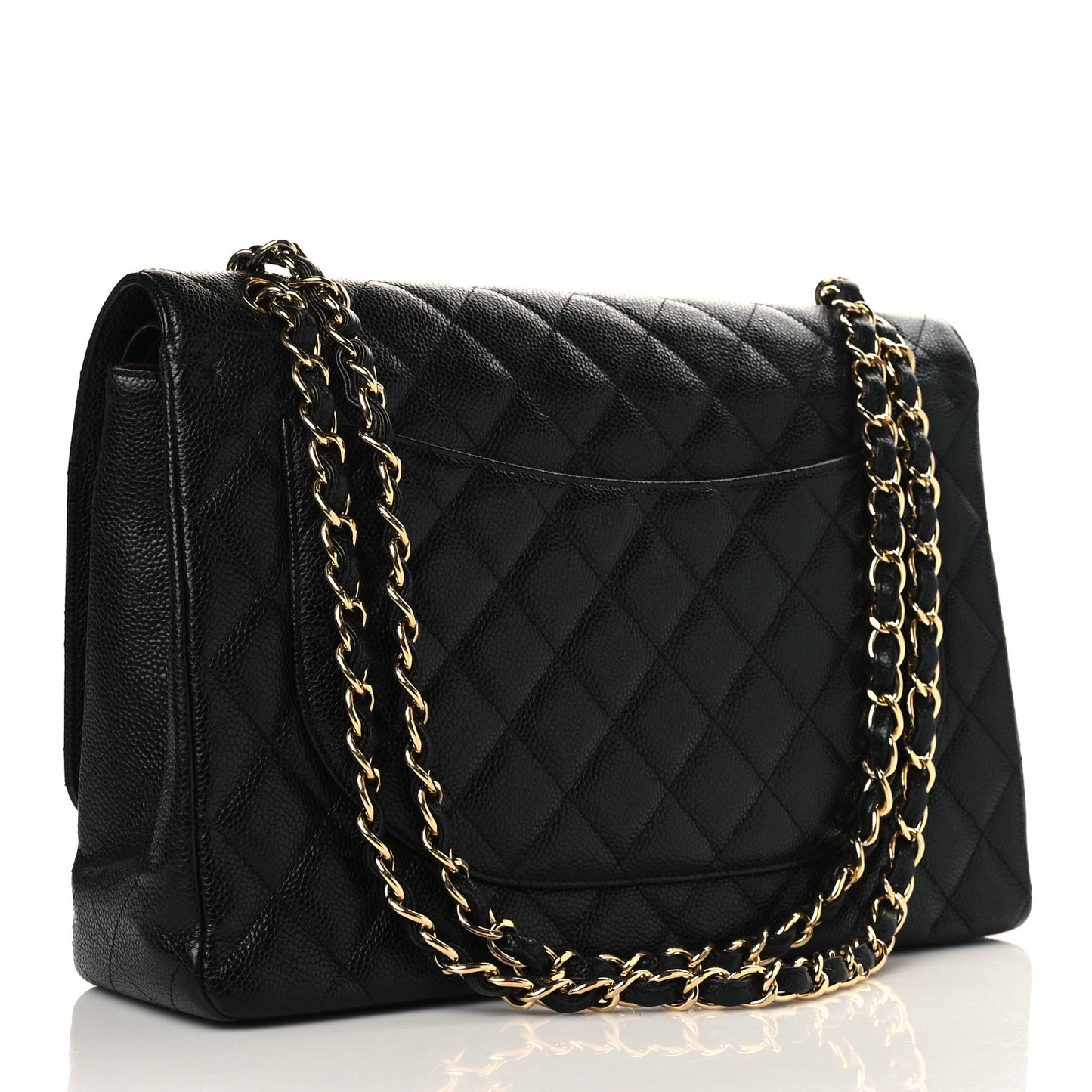Caviar Quilted Maxi Double Flap Black