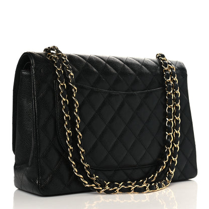 Chanel Caviar Quilted Maxi Double Flap Black 3 of 9