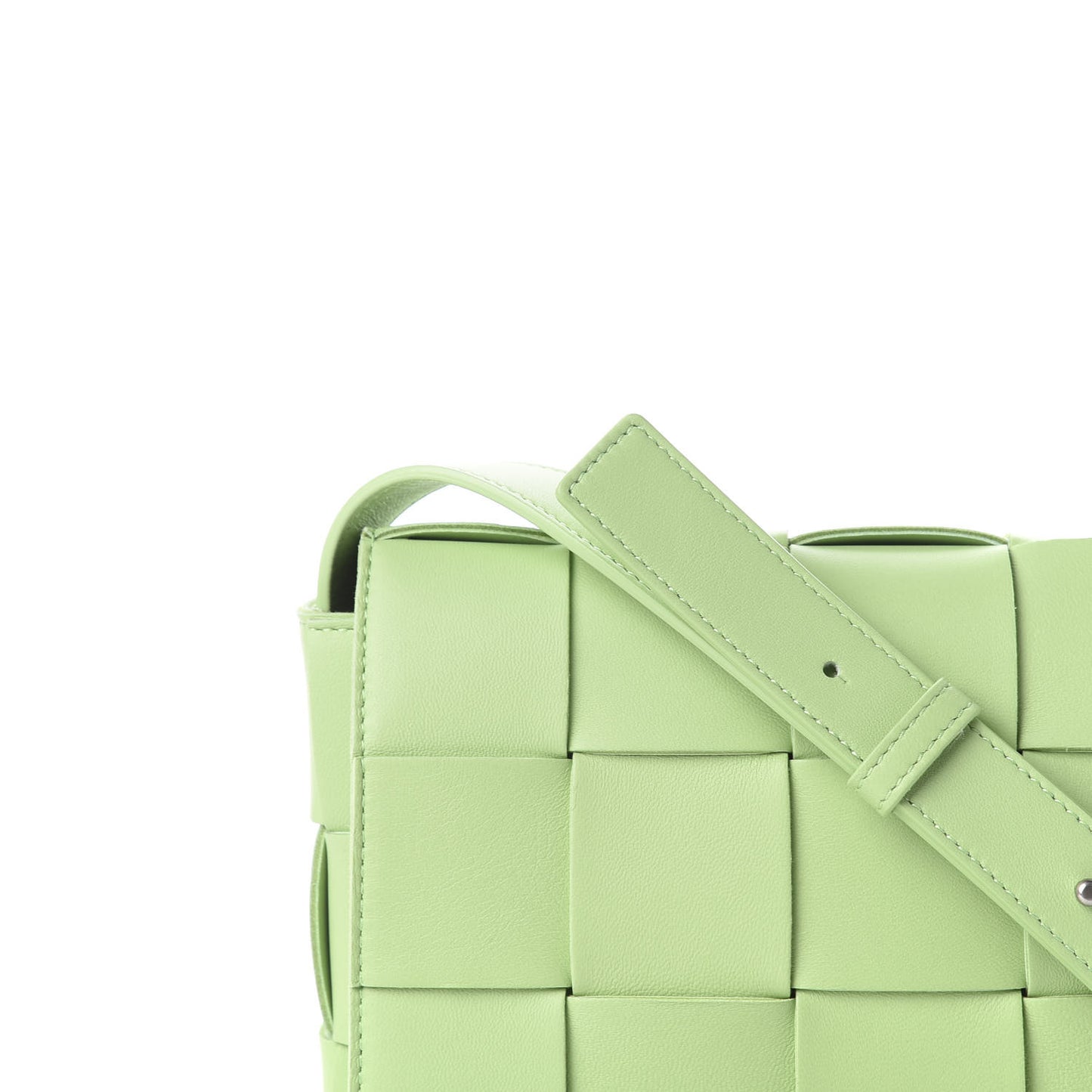 Nappa Maxi Intreccio Cassette Bag Pistachio