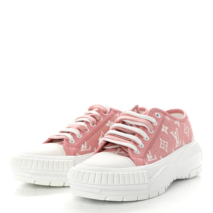 Louis Vuitton Denim Monogram Squad Sneakers 38 Pink 3 of 9