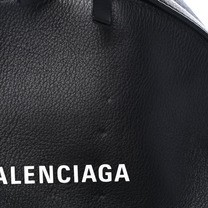 Balenciaga Smooth Calfskin Logo Everyday Backpack Black White 5 of 5