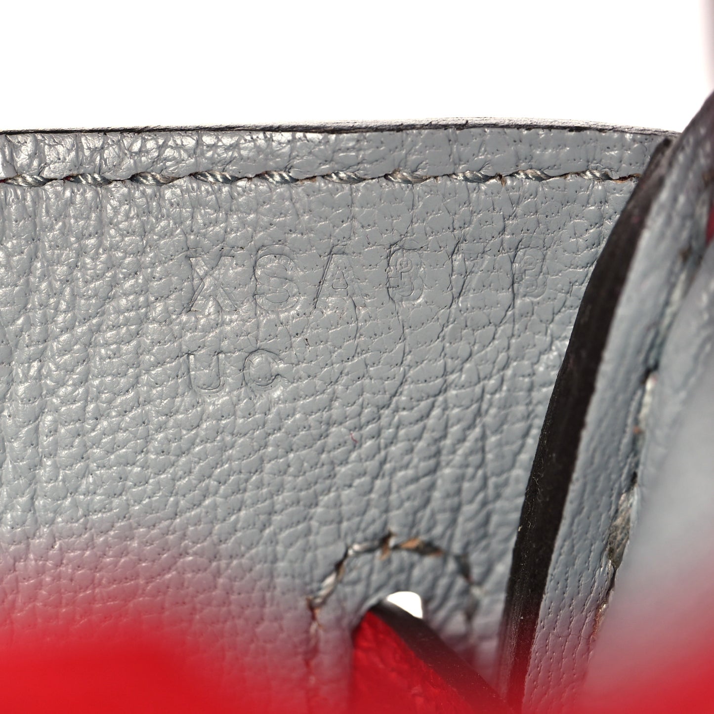Ostrich Horseshoe Birkin 30 Rouge Vif Bleu Glacier
