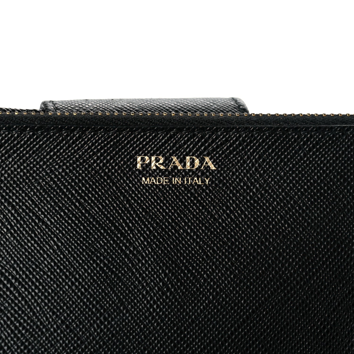 Prada Saffiano Metal Tab Wallet Black 6 of 10