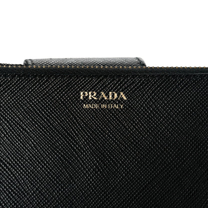 Prada Saffiano Metal Tab Wallet Black 6 of 10