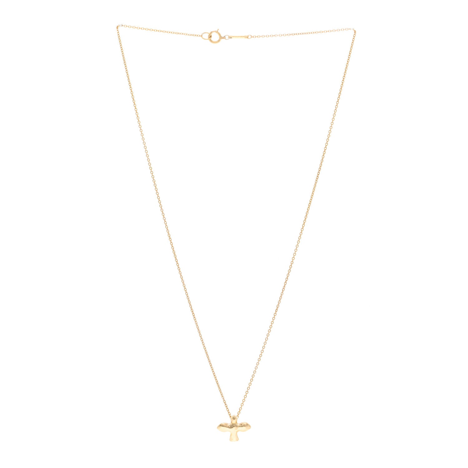 Tiffany 18K Yellow Gold Dove Pendant Necklace 3 of 4