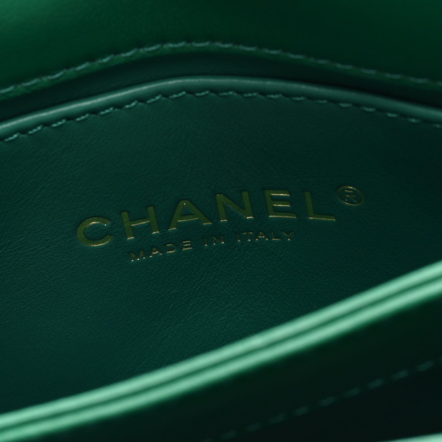 Lambskin Quilted Mini Color Match Flap Green