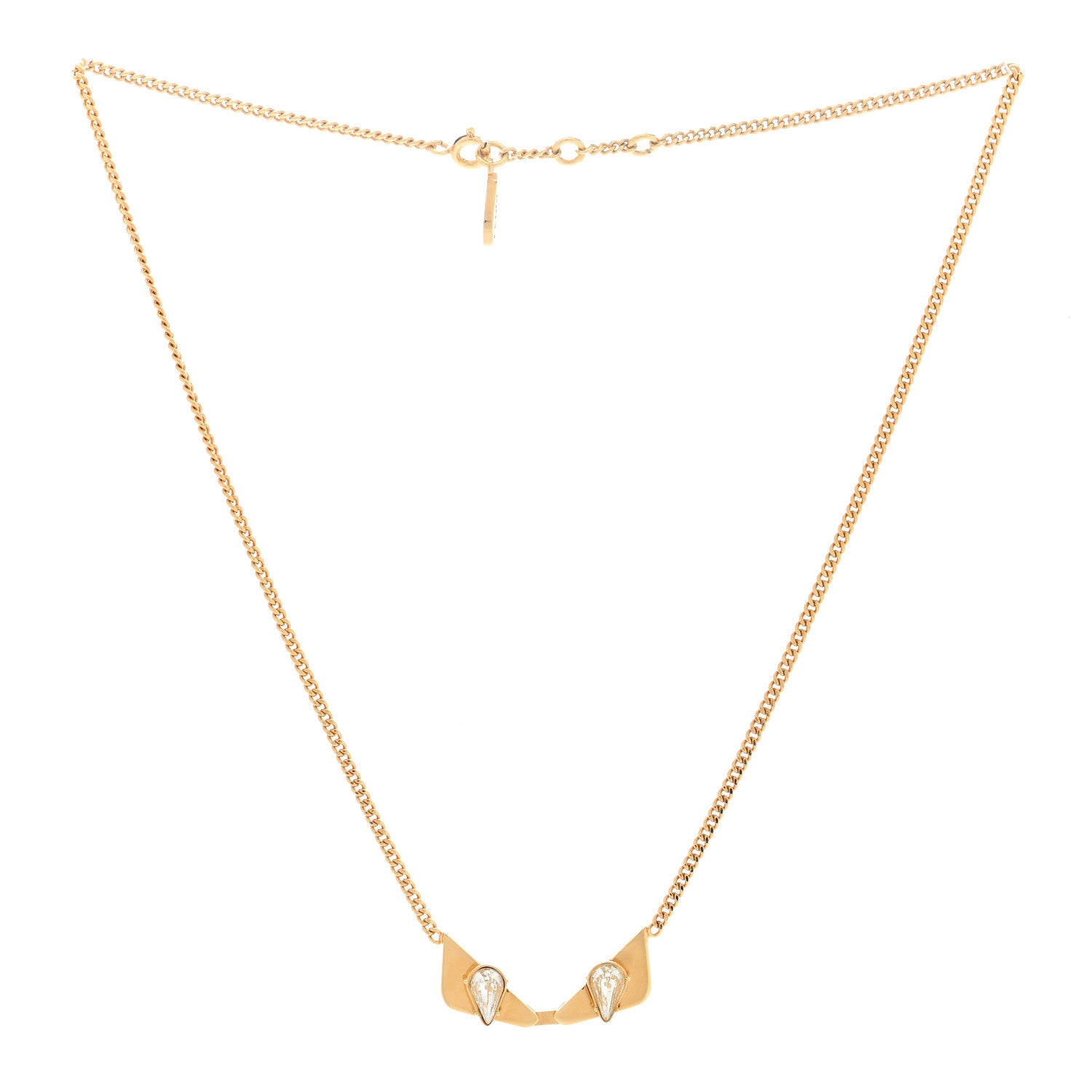 Fendi Metal Monster Eye Necklace Gold 2 of 4