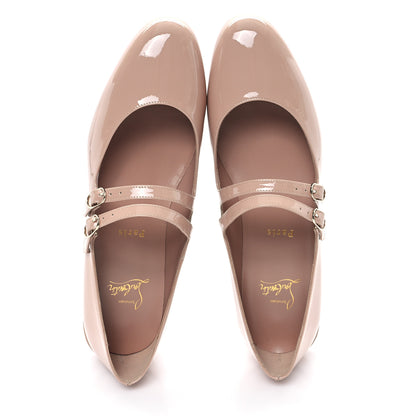 Christian Louboutin Patent Sweet Jane Flats 40 Nude 2 of 9