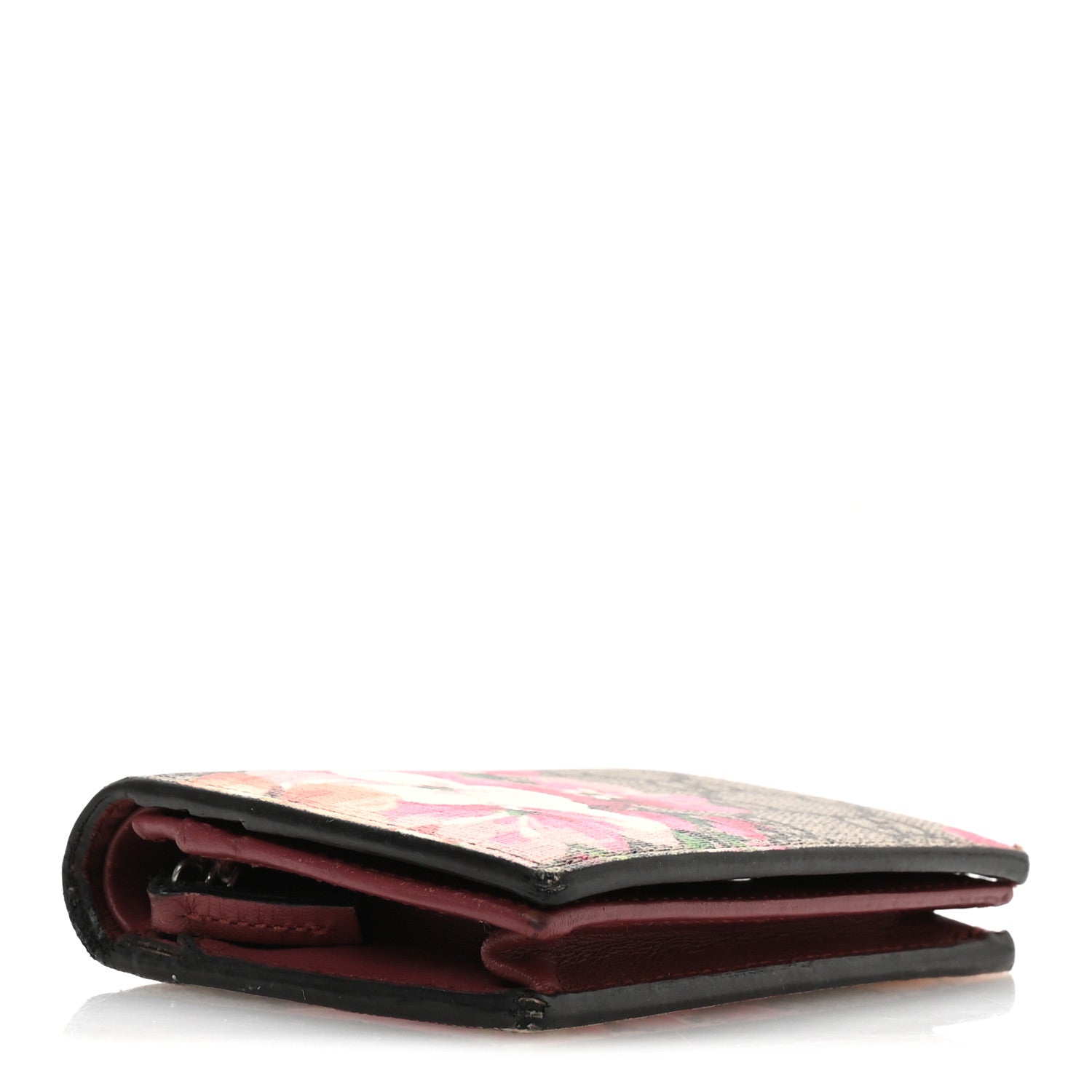 Gucci GG Supreme Monogram Blooms Card Case Wallet Beige Multicolor Dry Rose 4 of 8